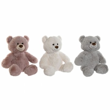 Fluffy toy Home ESPRIT White Brown Grey Polyester Bear 34 x 34 x 40 cm (3 Units)