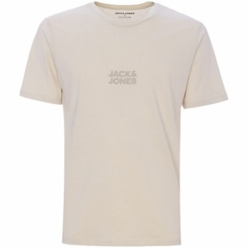 Vīriešu Krekls ar Īsām Piedurknēm Jack & Jones JJORLA TEE SS CREW NEW 12270873 Bēšs