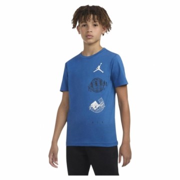 Детский Футболка с коротким рукавом Nike JDB AIR GLOBE JORDAN SS TEE 95D121 U1R Синий