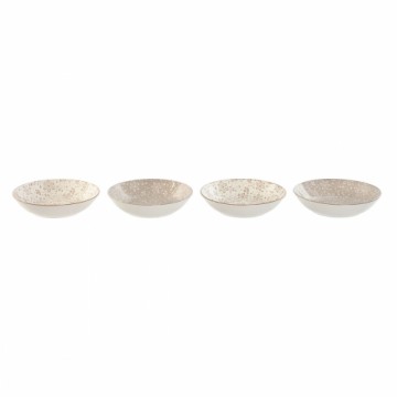 Plāksņu komplekts Home ESPRIT Brūns Bēšs Porcelāns 20 x 20 x 4 cm