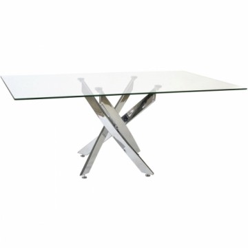 Dining Table DKD Home Decor Transparent Metal Crystal 150 x 90 x 75 cm