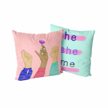 Cushion cover HappyFriday Aware Me Multicolour 50 x 50 cm 2 Pieces