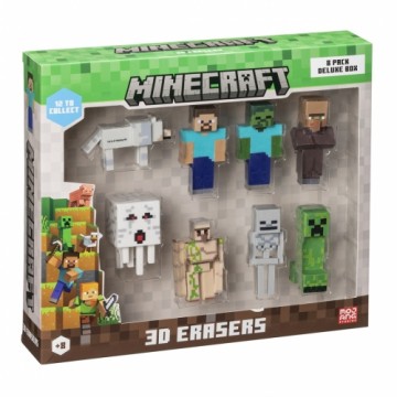 P.m.i. Kids World MINECRAFT 3D ERASERS - 8 PACK DELUXE BOX VER.A