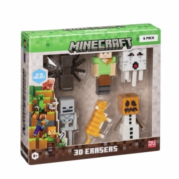 P.m.i. Kids World MINECRAFT 3D ERASERS - 6 PACK DELUXE BOX VER.B