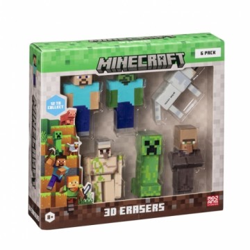 P.m.i. Kids World MINECRAFT 3D ERASERS - 6 PACK DELUXE BOX VER.A