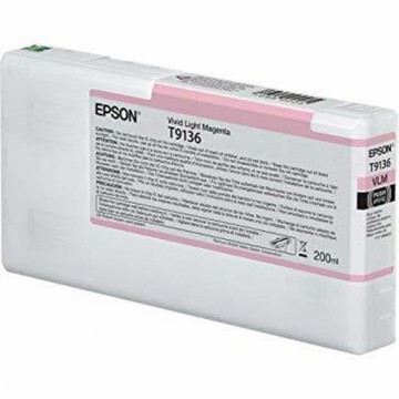 Картридж с оригинальными чернилами Epson T9136 Vivid Light Magenta Ink Cartridge (200ml) Светло-розовый