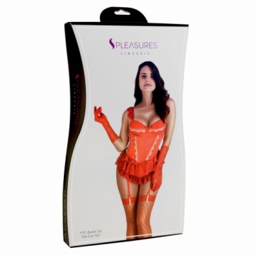 Corset S Pleasures Red (One size)