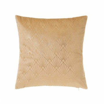 Cushion SUNRAY Beige Golden Printed Velvet 45 x 8 x 45 cm