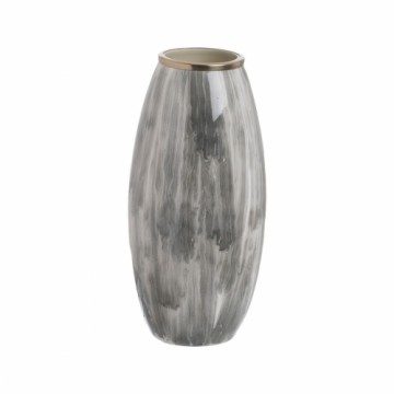 Vase White Black Aluminium Crystal 21 x 21 x 44,5 cm