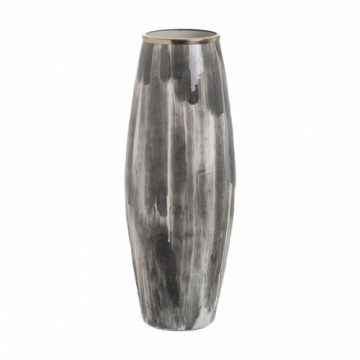 Vase White Black Aluminium Crystal 23 x 23 x 61 cm