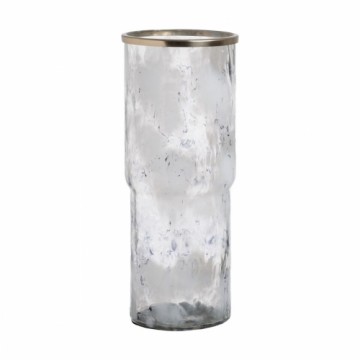 Vase White Champagne Aluminium Crystal 19,5 x 19,5 x 51 cm