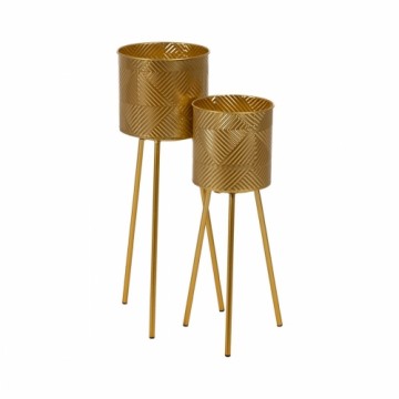 Set of Planters Golden Iron 28 x 24 x 71,5 cm