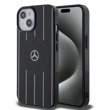 Mercedes MEHMP15S23HRSK iPhone 15 | 14  | 13 6.1" czarny|black hardcase Double Layer Crossed Lines MagSafe