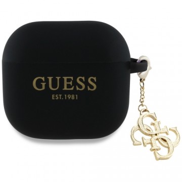 Guess GUA4LECG4K AirPods 4 cover          czarny|black Silicone 4G Charm