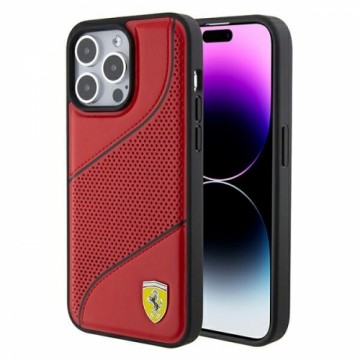 Ferrari FEHCP15XPWAR iPhone 15 Pro Max  6.7" czerwony|red hardcase Perforated Waves Metal Logo