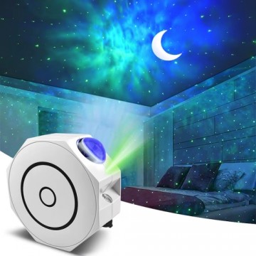 Elight O1 Octagon Laser Galaxy Star projector with sound / bluetooth App control & remote White