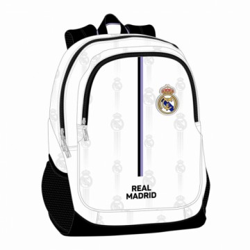 School Bag Real Madrid C.F. Black White (32 x 44 x 16 cm)