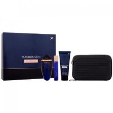 Mauboussin Private Club for Men Gift set EDP 100 ml, EDP 20 ml, shower gel 75 ml and shoulder bag