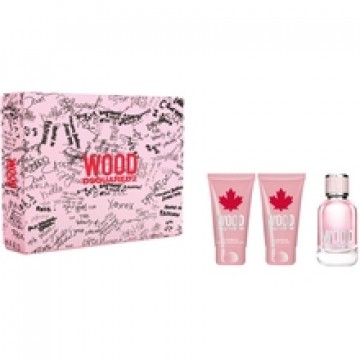 Dsquared2 Wood for Her EDT gift set 50 ml, body lotion 50 ml and shower gel 50 ml