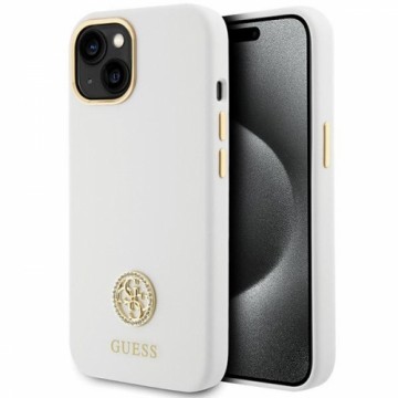 Guess GUHCP15SM4DGPH iPhone 15 | 14 | 13  6.1" biały|white hardcase Silicone Logo Strass 4G