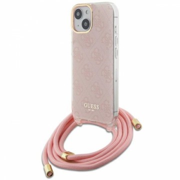 Guess GUHCP15SHC4SEP iPhone 15 | 14 | 13  6.1" różowy|pink hardcase Crossbody Cord 4G Print