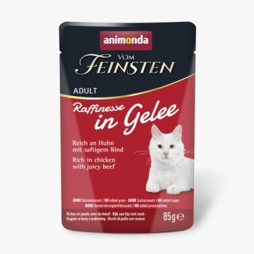 ANIMONDA Vom Feinsten Adult Raffinesse in Jelly rich in Chicken with Beef - wet food for cats - 85g