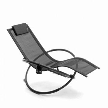 Folding Orbital Rocking Sun Lounger InnovaGoods ROCKING Black (Refurbished C)