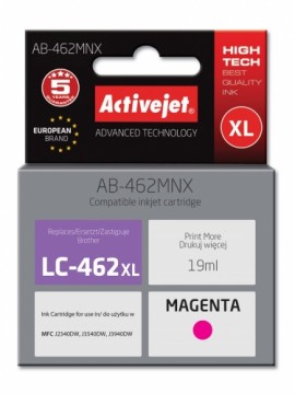 Activejet AB-462BNX Ink for Brother printer, Replacement Brother LC-462XLBK; Supreme; 64 ml; black.