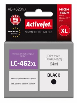 Activejet AB-462BNX Ink for Brother printer, Replacement Brother LC-462XLBK; Supreme; 64 ml; black.