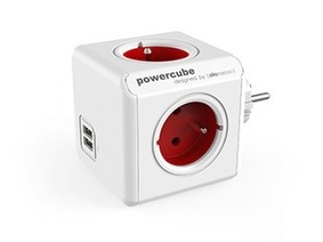 Allocacoc PowerCube Original USB Type E power extension 4 AC outlet(s) Indoor Red