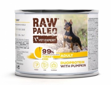 Vetexpert RAW PALEO Duoprotein Turkey & Cod Adult - wet dog food - 200g