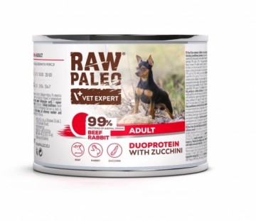 Vetexpert RAW PALEO Duoprotein Beef & Rabbit Adult - wet dog food - 200g