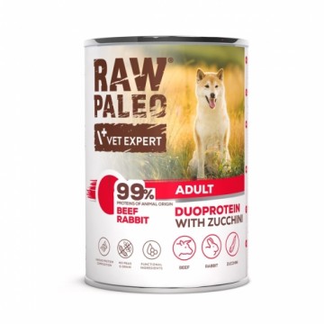 RAW PALEO Duoprotein Beef & Rabbit Adult - wet dog food - 400g