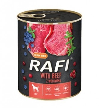 Dolina Noteci Rafi Wet dog food with beef, blueberries and cranberries - 800g