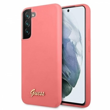 Guess GUHCS22SLSLMGFU S22 S901  fuksja|fuchsia hardcase Silicone Script Metal Logo