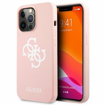 Guess GUHCP13XLS4GWPI iPhone 13 Pro Max  6,7" różowy|pink hard case Silicone 4G Logo