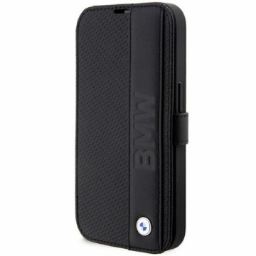 Etui BMW BMBKP14L22RDPK iPhone 14 Pro 6,1" czarny|black bookcase Leather Textured&Stripe