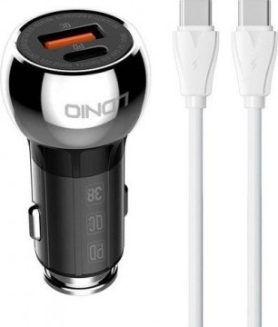 LDNIO C1 USB  USB-C Car charger + USB-C - USB-C Cable