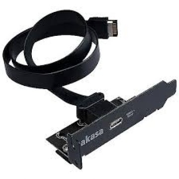 Akasa Low Profile PCI Bracket Adapter  USB 3.1 Typ C - black