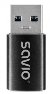 Adapteris Savio AK-81 USB-A to USB-C Black