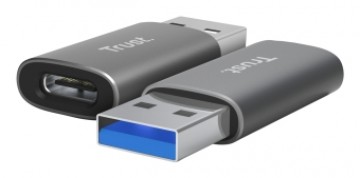 Adapteris Trust Calyx USB-C to USB-A 2 pack Black