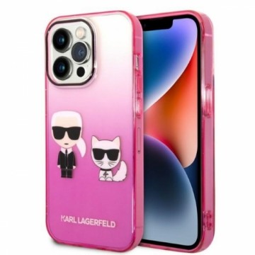 Karl Lagerfeld KLHCP14LTGKCP iPhone 14  Pro 6,1" hardcase różowy|pink Gradient Ikonik Karl & Choupette