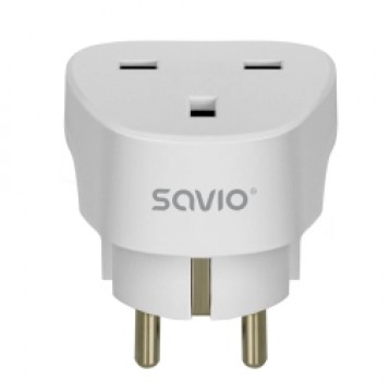 Strāvas adapteris SAVIO Travel adapter UK socket - EU plug