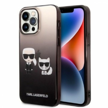 Karl Lagerfeld Gradient Karl and Choupette Case for iPhone 14 Pro Black