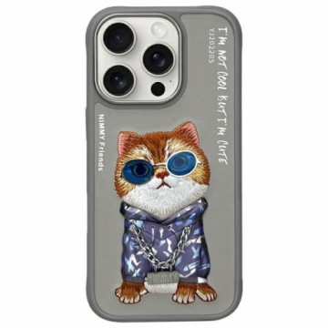 Nimmy etui iPhone 16 Pro Max 6.9"         szary|gray Glasses Cool Cat