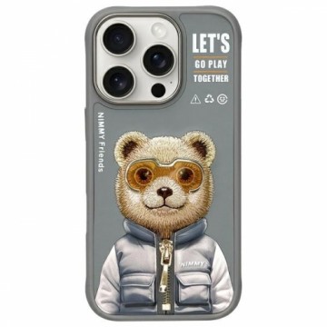 Nimmy etui iPhone 16 Pro Max 6.9"         szary|gray Cool&Cute 2.0 Bear