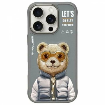 Nimmy etui iPhone 16 Pro 6.3" szary|gray  Cool&Cute 2.0 Bear