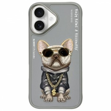 Nimmy etui iPhone 16 6.1" szary|gray      Glasses Cool Dog