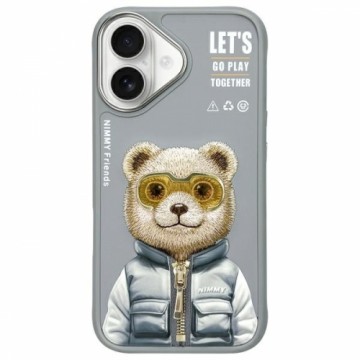 Nimmy etui iPhone 16 6.1" szary|gray      Cool&Cute 2.0 Bear