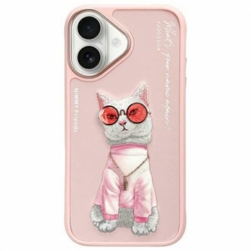 Nimmy etui iPhone 16 6.1" różowy|pink     Glasses Cool Cat